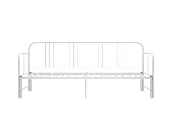 Cadru pat canapea extensibilă, alb, 90 x 200 cm, metal, 5 image
