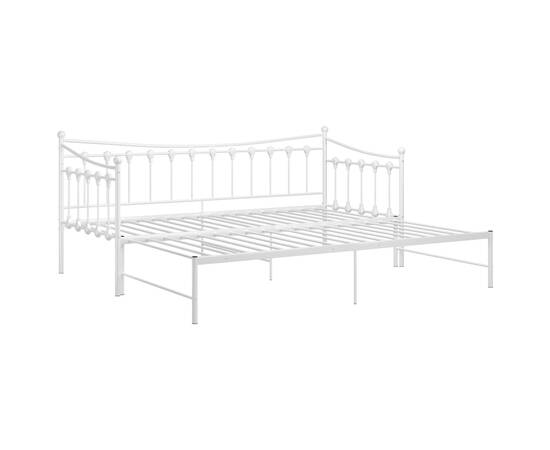 Cadru pat canapea extensibilă, alb, 90x200 cm, metal, 10 image