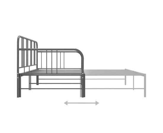 Cadru pat canapea extensibilă, gri, 90 x 200 cm, metal, 8 image