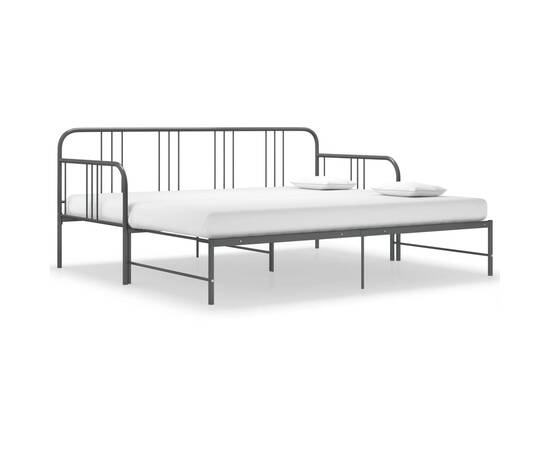 Cadru pat canapea extensibilă, gri, 90 x 200 cm, metal, 3 image