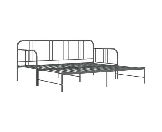 Cadru pat canapea extensibilă, gri, 90 x 200 cm, metal, 9 image