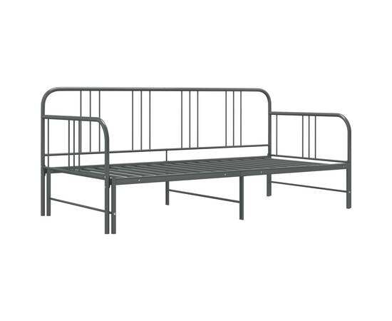 Cadru pat canapea extensibilă, gri, 90 x 200 cm, metal, 4 image