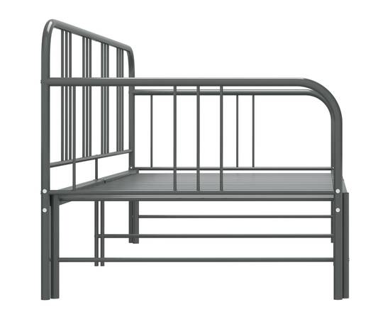 Cadru pat canapea extensibilă, gri, 90 x 200 cm, metal, 6 image