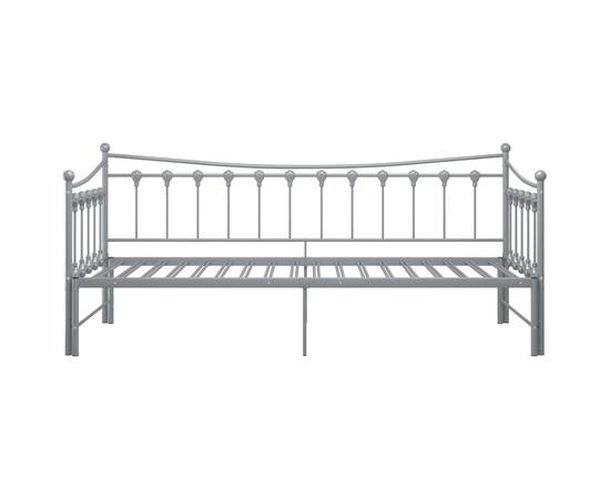 Cadru pat canapea extensibilă, gri, 90x200 cm, metal, 8 image