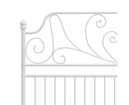 Cadru de pat, alb, 140x200 cm, metal și placaj, 5 image