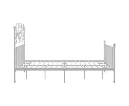 Cadru de pat, alb, 140x200 cm, metal și placaj, 4 image