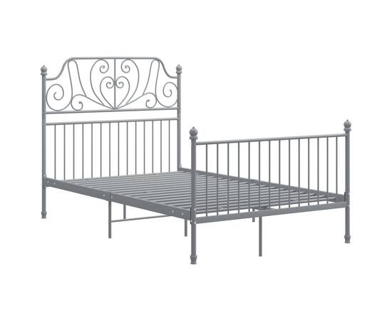 Cadru de pat, gri, 120x200 cm, metal și placaj, 2 image
