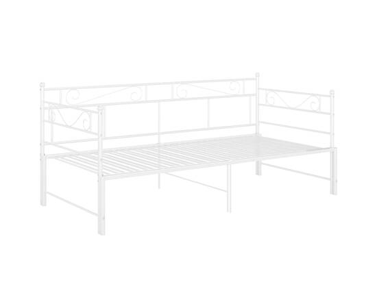 Cadru pat canapea extensibilă, alb, 90x200 cm, metal, 6 image