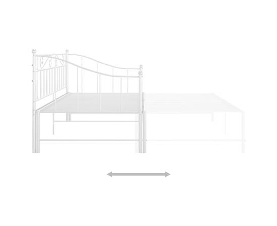 Cadru pat canapea extensibilă, alb, 90x200 cm, metal, 5 image