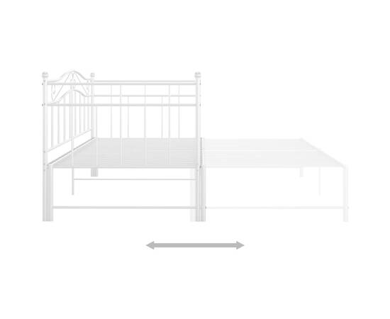 Cadru pat canapea extensibilă, alb, 90x200 cm, metal, 5 image