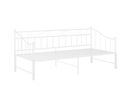 Cadru pat canapea extensibilă, alb, 90x200 cm, metal, 6 image