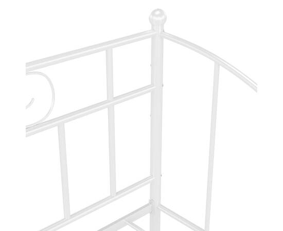 Cadru pat canapea extensibilă, alb, 90x200 cm, metal, 10 image