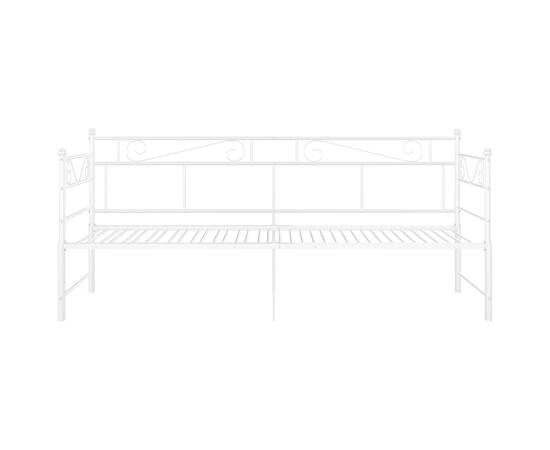 Cadru pat canapea extensibilă, alb, 90x200 cm, metal, 7 image