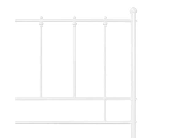 Cadru de pat, alb, 100x200 cm, metal, 5 image
