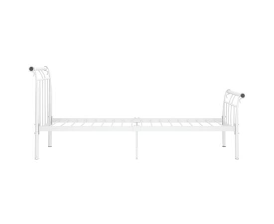 Cadru de pat, alb, 100x200 cm, metal, 3 image