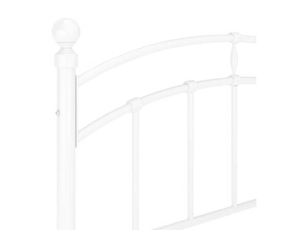 Cadru de pat, alb, 120x200 cm, metal, 6 image