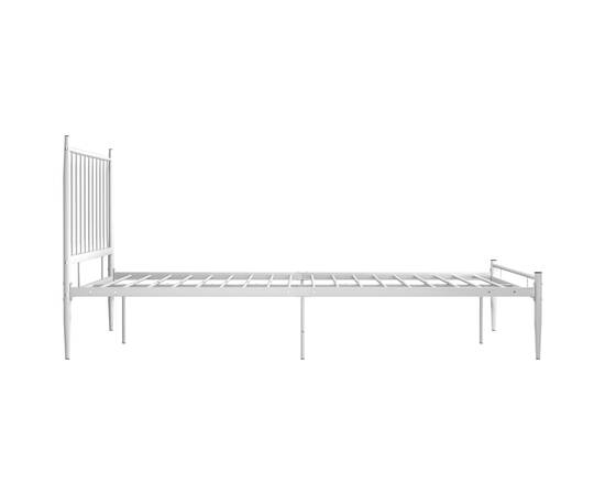 Cadru de pat, alb, 120x200 cm, metal, 5 image