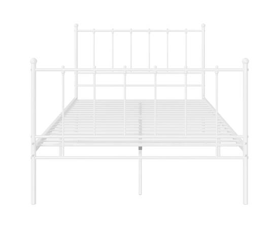 Cadru de pat, alb, 120x200 cm, metal, 4 image