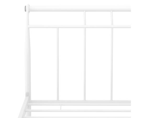Cadru de pat, alb, 160x200 cm, metal, 5 image
