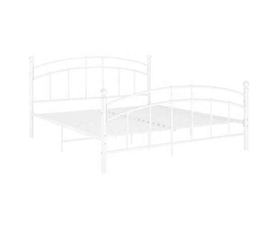 Cadru de pat, alb, 160x200 cm, metal, 2 image