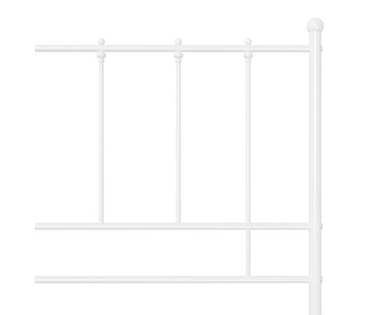 Cadru de pat, alb, 160x200 cm, metal, 5 image