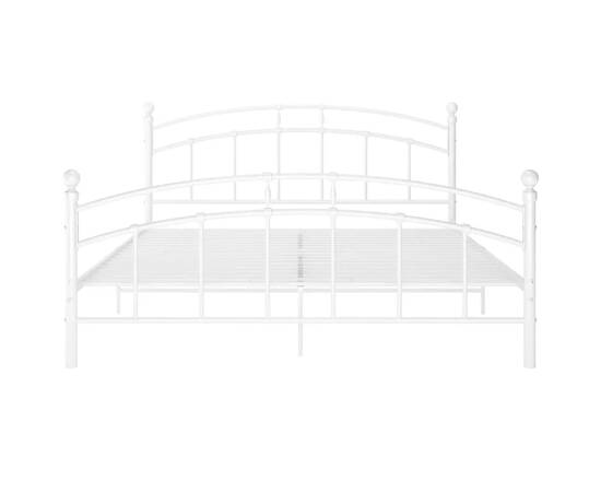 Cadru de pat, alb, 160x200 cm, metal, 3 image