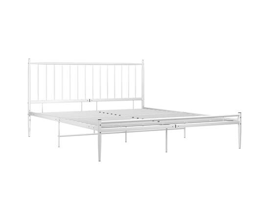 Cadru de pat, alb, 180x200 cm, metal, 3 image