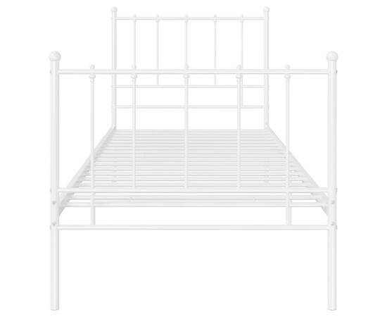 Cadru de pat, alb, 90x200 cm, metal, 4 image