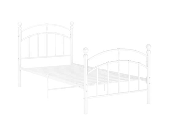 Cadru de pat, alb, 90x200 cm, metal, 2 image