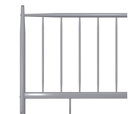Cadru de pat, gri, 120x200 cm, metal, 6 image