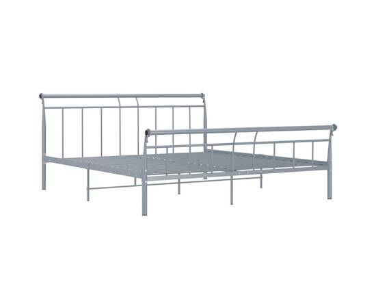 Cadru de pat, gri, 180x200 cm, metal, 2 image