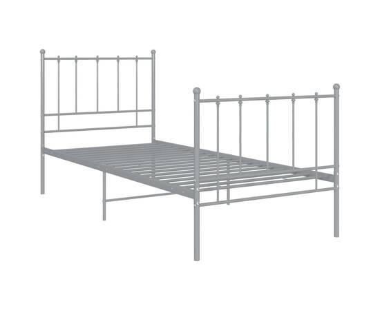Cadru de pat, gri, 90x200 cm, metal, 2 image