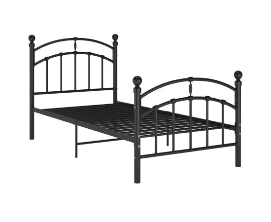 Cadru de pat, negru, 100x200 cm, metal, 2 image