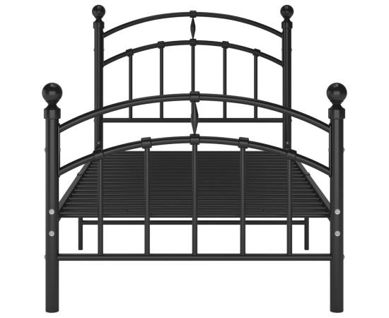 Cadru de pat, negru, 100x200 cm, metal, 3 image