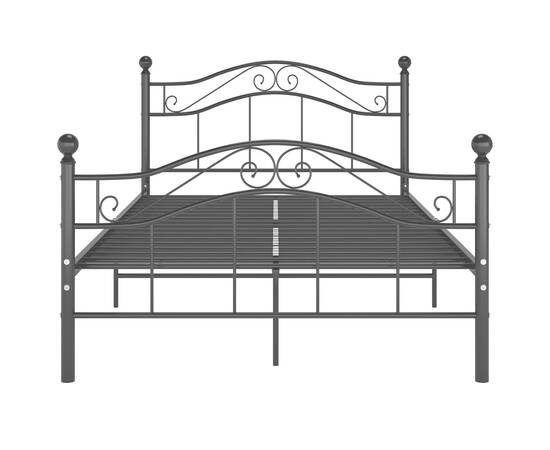 Cadru de pat, negru, 120x200 cm, metal, 3 image