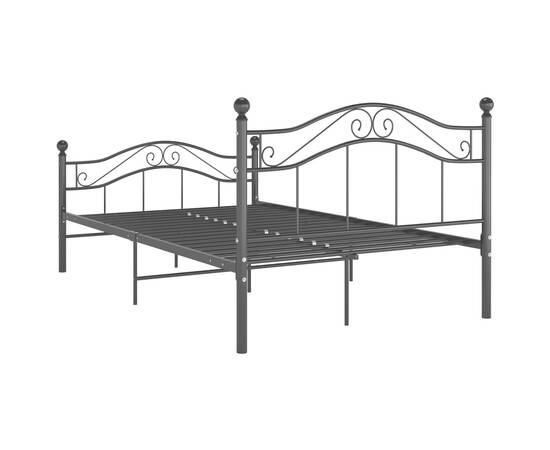 Cadru de pat, negru, 120x200 cm, metal, 5 image