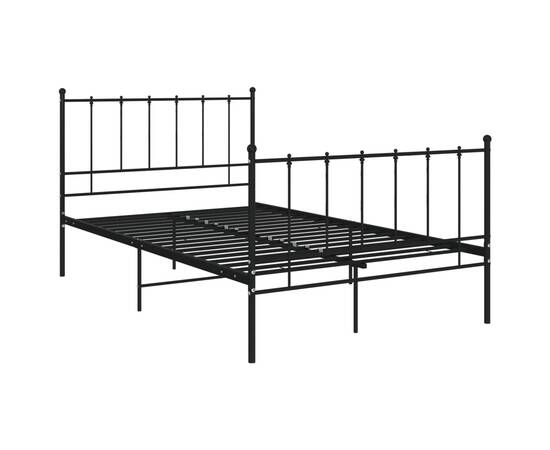 Cadru de pat, negru, 120x200 cm, metal, 2 image