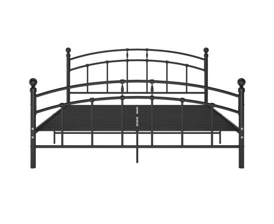 Cadru de pat, negru, 140x200 cm, metal, 3 image