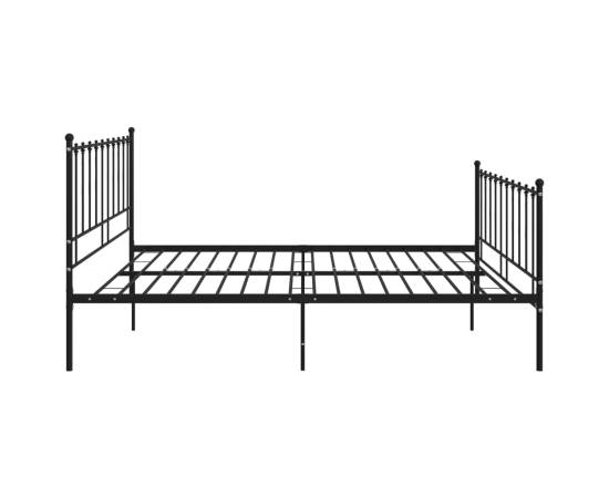 Cadru de pat, negru, 140x200 cm, metal, 3 image