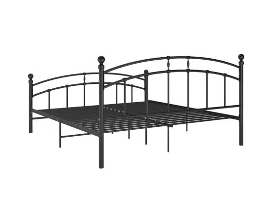 Cadru de pat, negru, 140x200 cm, metal, 5 image