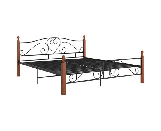 Cadru de pat, negru, 180x200 cm, metal, 2 image
