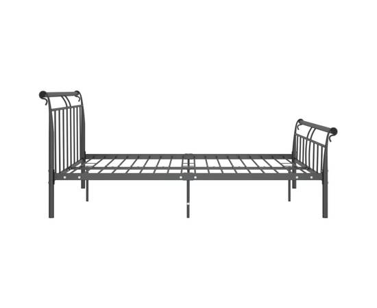 Cadru de pat, negru, 200x200 cm, metal, 3 image