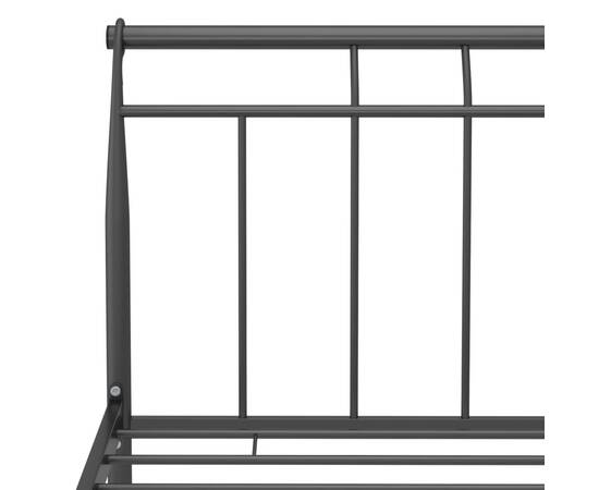Cadru de pat, negru, 200x200 cm, metal, 5 image
