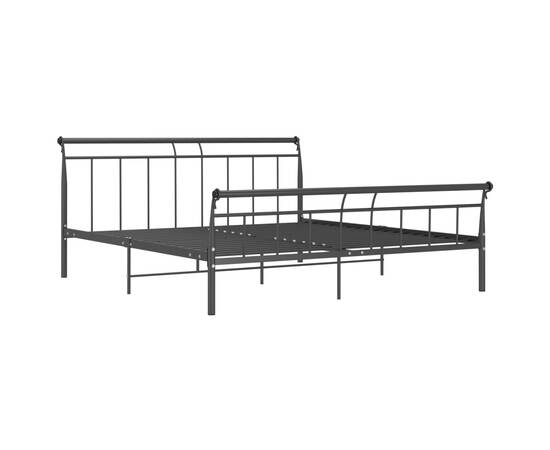 Cadru de pat, negru, 200x200 cm, metal, 2 image