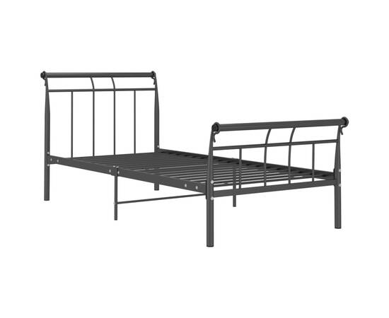 Cadru de pat, negru, 90x200 cm, metal, 2 image