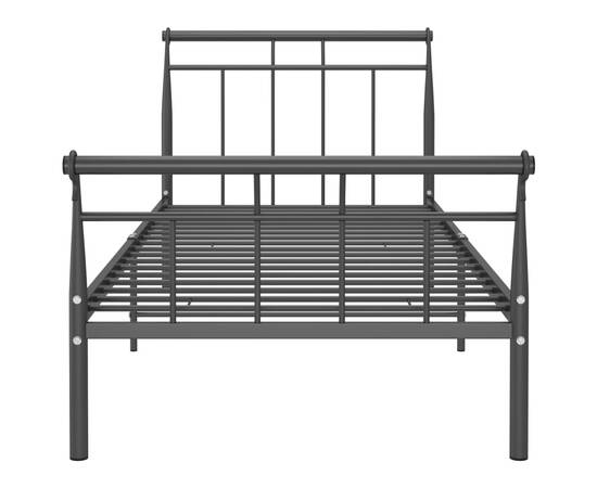 Cadru de pat, negru, 90x200 cm, metal, 4 image