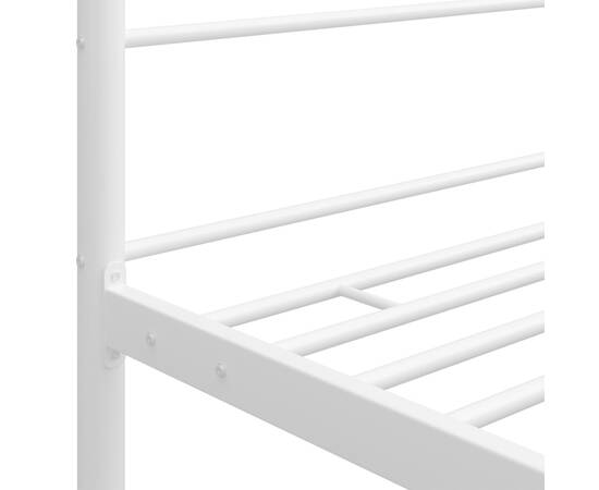 Cadru de pat cu baldachin, alb, 120x200 cm, metal, 5 image