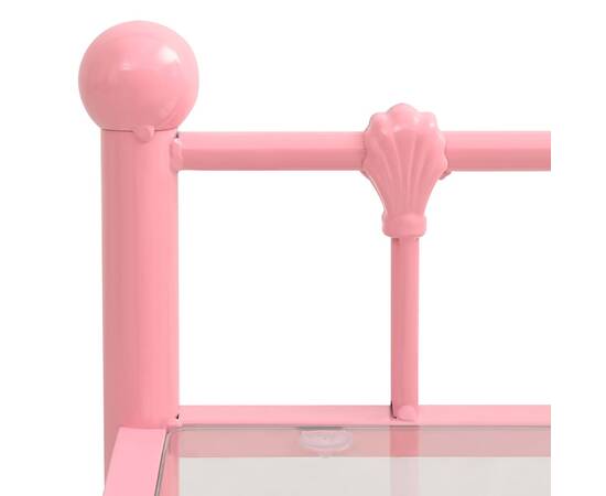 Noptieră, roz și transparent, 45x34,5x60,5 cm, metal și sticlă, 5 image