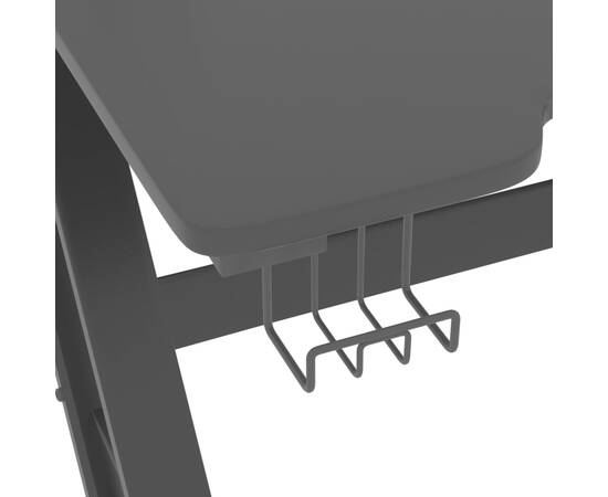 Birou de gaming cu picioare în formă de zz, negru, 110x60x75 cm, 6 image