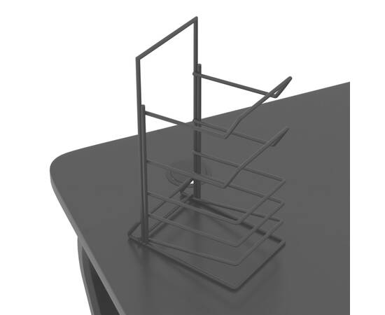 Birou de gaming cu picioare în formă de zz, negru, 110x60x75 cm, 8 image